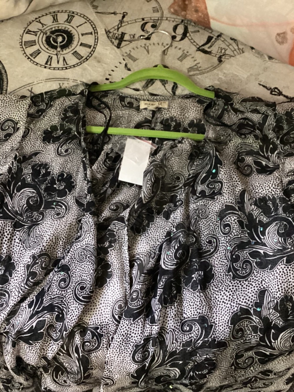 ONE WORLD Mint Paisley  free sleeve  Top size 3 x - Picture 6 of 6